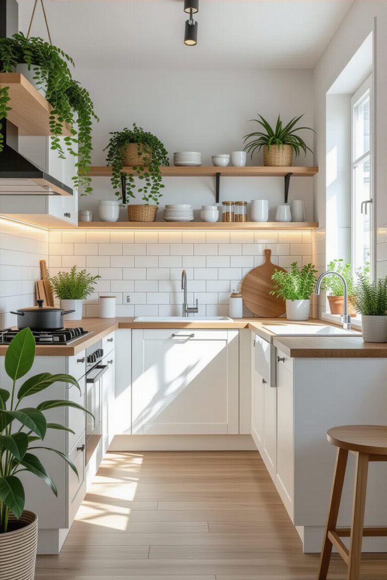 Stylish small kitchen with modern decor