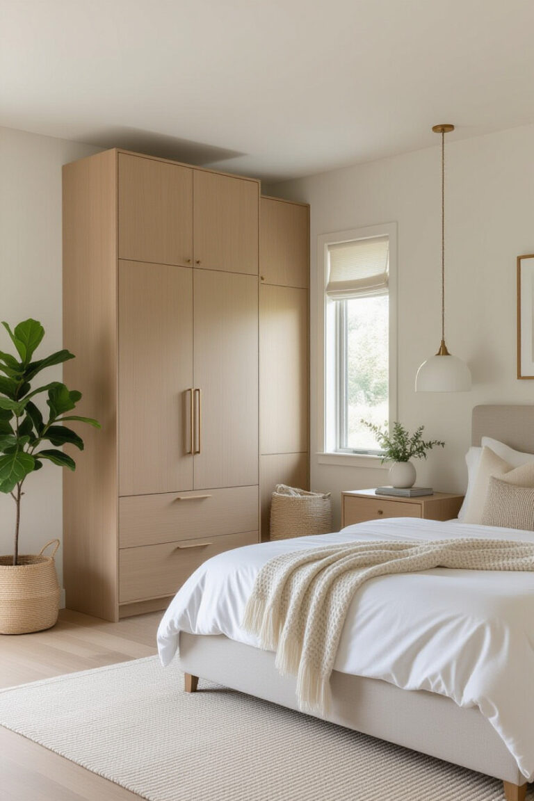 Stylish bedroom with modern almirah design