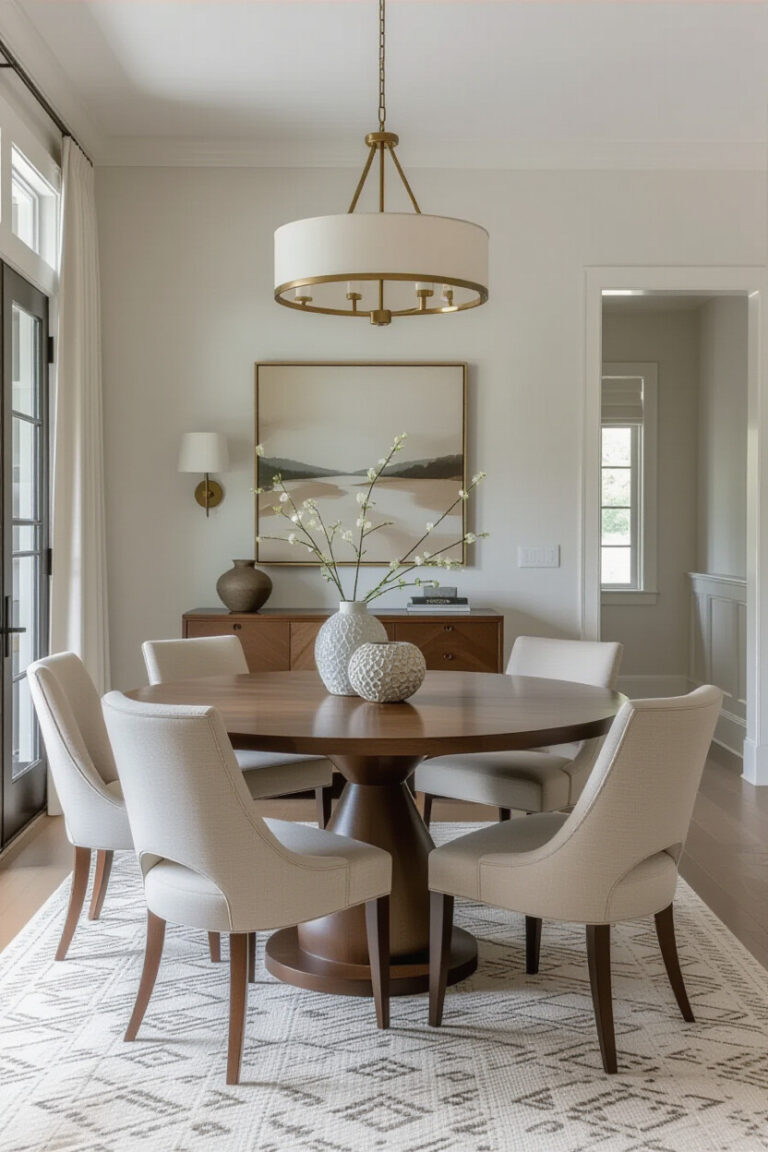 Stylish dining room with elegant decor elements